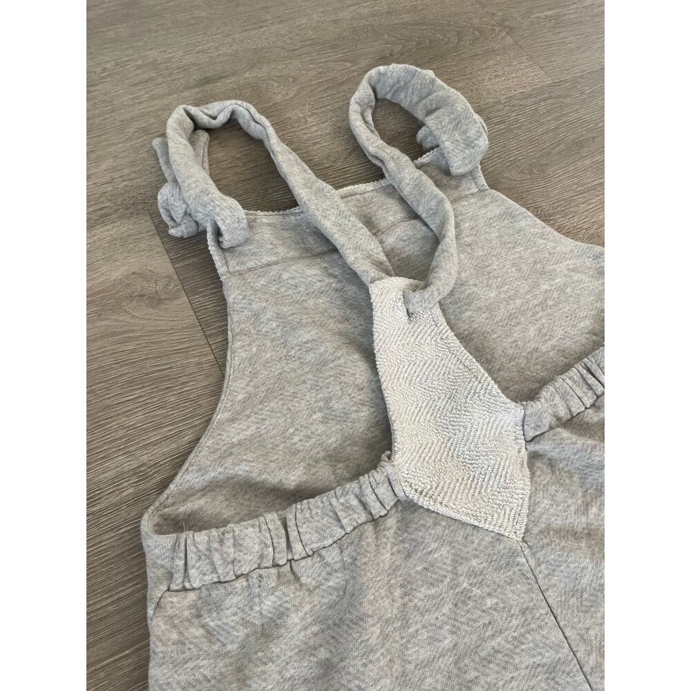 🧺 5 for $25 Sale Bucketlist French Terry Romper Large Gray Tie Strap Casual - Picture 7 of 7